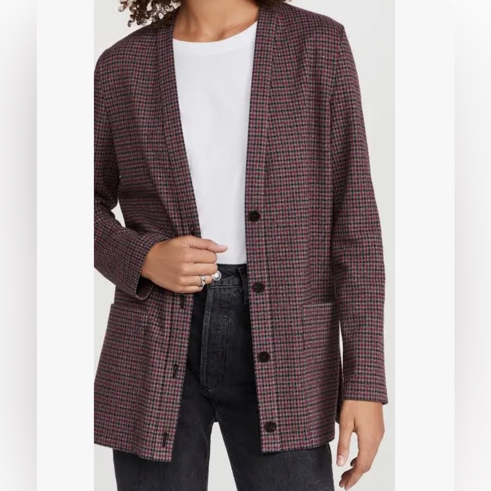 Theory side slit cardigan, houndstooth